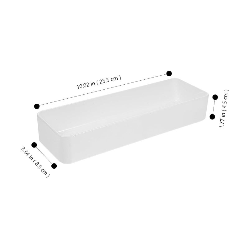 White Plastic 2-Piece Kitchen Drawer Organizer for Cutlery and Utensils - Image 2