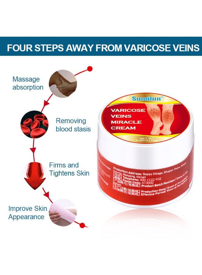 سوميفون 3 قطع الدوالي الأوردة معجزة كريم ، امتصاص التدليك ، تحسين مظهر الجلد - Image 1