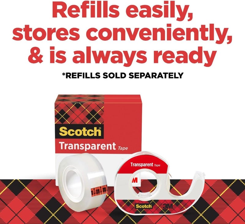 Scotch Transparent Tape on a Dispenser 1/2 x 450 in (12mm x 11.43m) - Image 2