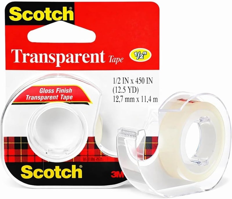 Scotch Transparent Tape on a Dispenser 1/2 x 450 in (12mm x 11.43m) - Image 1