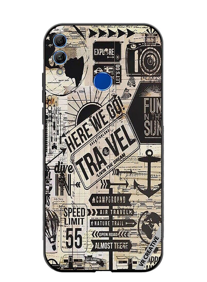 Protective Case Cover For Honor 10 Lite Here We Go Travel Design Multicolour
