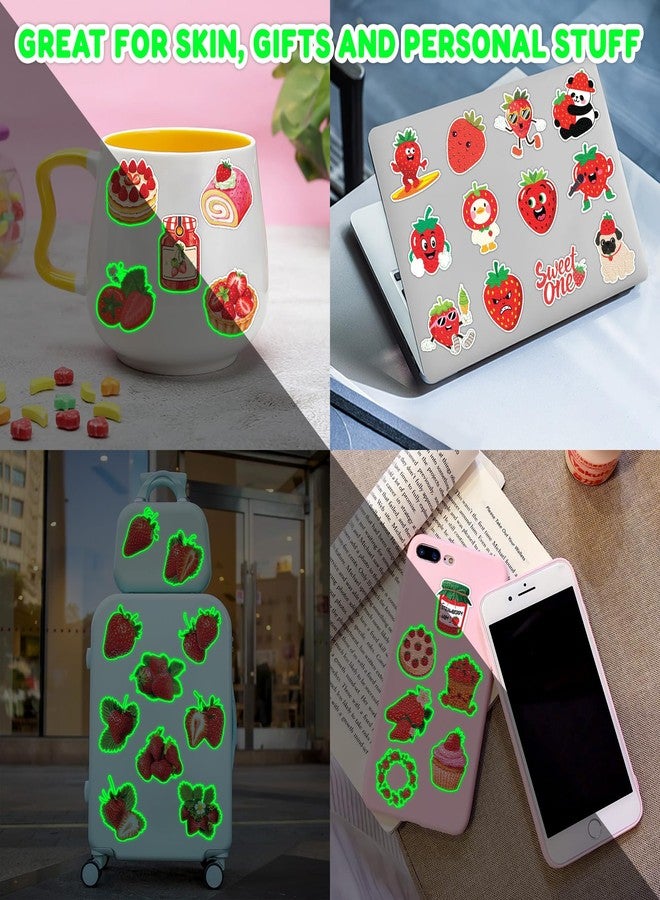 91TATTOOS 96 PCS Strawberry Berry Pre-Cut Glow in the Dark Temporary Tattoos for Kids - Image 5