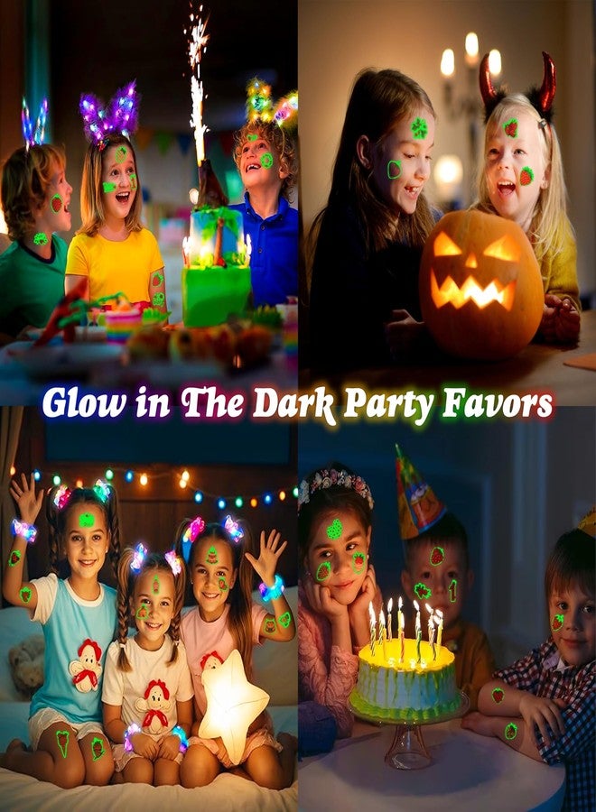 91TATTOOS 96 PCS Strawberry Berry Pre-Cut Glow in the Dark Temporary Tattoos for Kids - Image 4