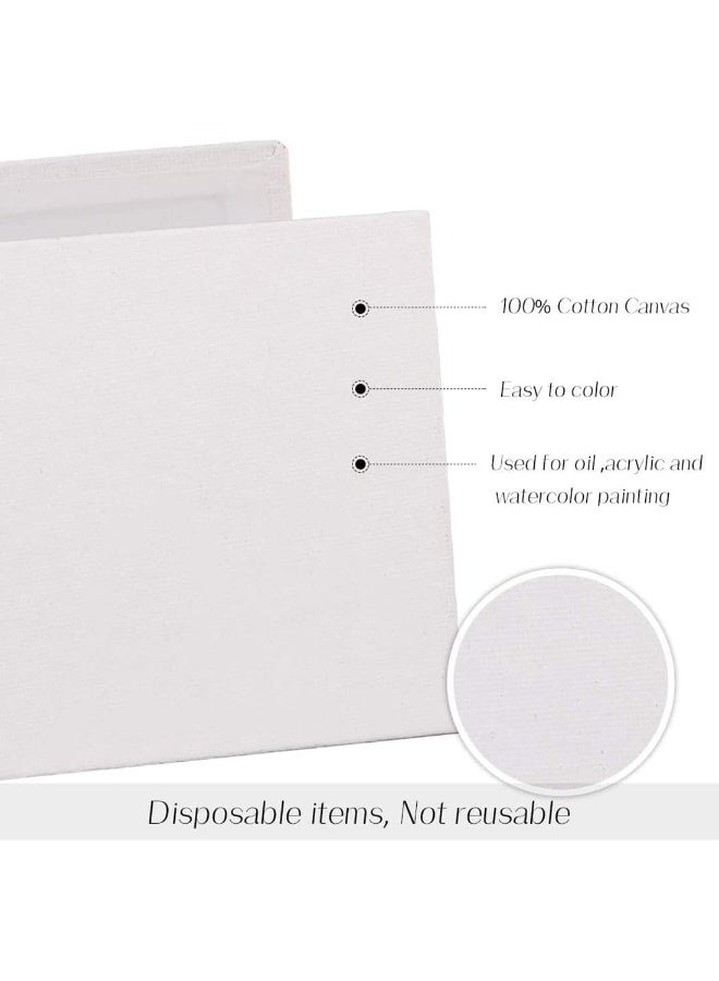 ARS 9 Pack Mini Canvas Panel, 10x10cm Stretched Canvas Boards, Square Small Art Board for Oil Paint Blank 3.94" - Image 4