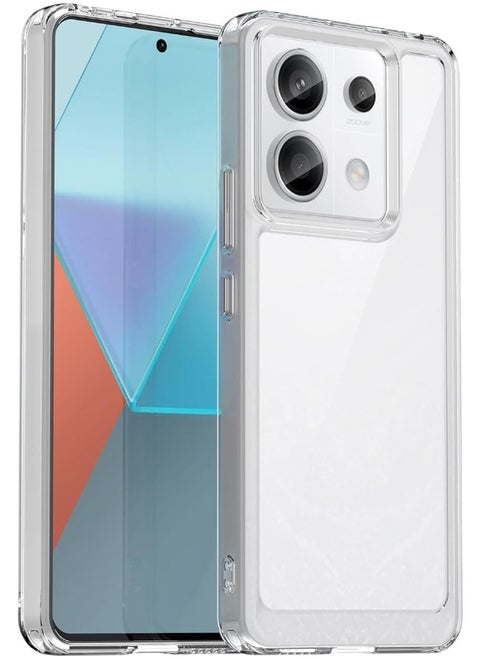 غطاء حافظة Redmi Note 13 Pro 5G / Xiaomi POCO X6 5G (ليس 4G)، لوحة خلفية صلبة من الأكريليك الشفاف + ممتص الصدمات الناعم من مادة TPU، [مضاد للسقوط] [مضاد للخدش] [مضاد لبصمات الأصابع] حافظة هاتف، شفاف