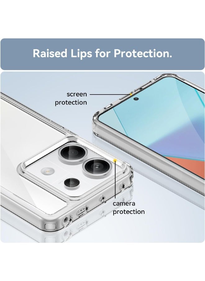 RUGGED SHIELD Redmi Note 13 Pro 5G / Xiaomi POCO X6 5G Case Cover (Not 4G), Clear Acrylic Hard Back Panel+Soft TPU Bumper, [Anti Drop][Anti Scratch][Anti Slip][Anti Fingerprint] Protective Phone Case, Clear  - Image 2