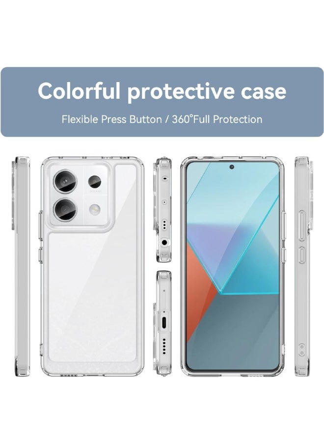RUGGED SHIELD Redmi Note 13 Pro 5G / Xiaomi POCO X6 5G Case Cover (Not 4G), Clear Acrylic Hard Back Panel+Soft TPU Bumper, [Anti Drop][Anti Scratch][Anti Slip][Anti Fingerprint] Protective Phone Case, Clear  - Image 3