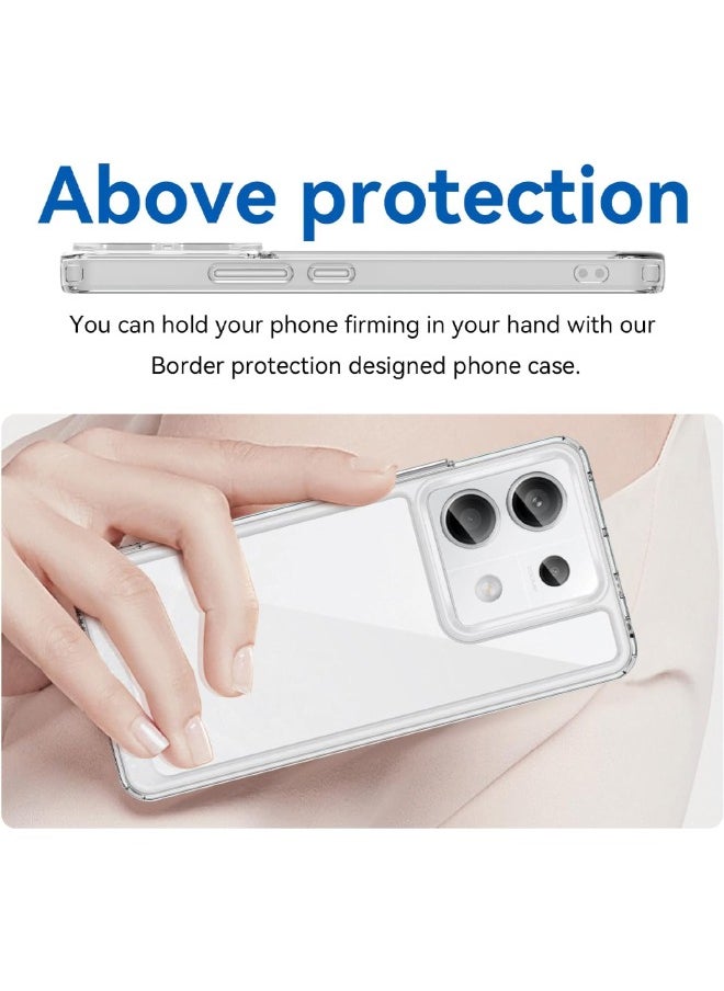 RUGGED SHIELD Redmi Note 13 Pro 5G / Xiaomi POCO X6 5G Case Cover (Not 4G), Clear Acrylic Hard Back Panel+Soft TPU Bumper, [Anti Drop][Anti Scratch][Anti Slip][Anti Fingerprint] Protective Phone Case, Clear  - Image 4