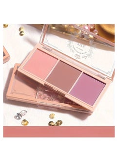 Maykawe 3-Color Blush Palette, Blushers For Cheeks, With A Matte And Pearl Natural Light Finish, Waterproof, Sweatproof, Brightening, Long-Lasting, And Non-Powder Flying Off Brighten Skin Natural Look  - Image 5