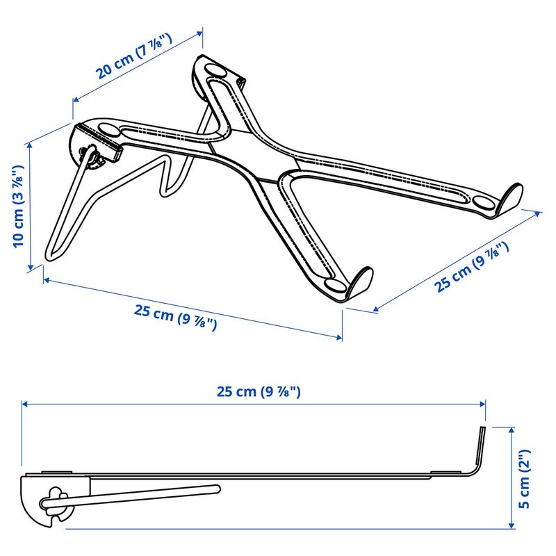 Baitique Foldable Laptop Stand, Lightweight Metal, up to 17 inch, Blue - Image 3