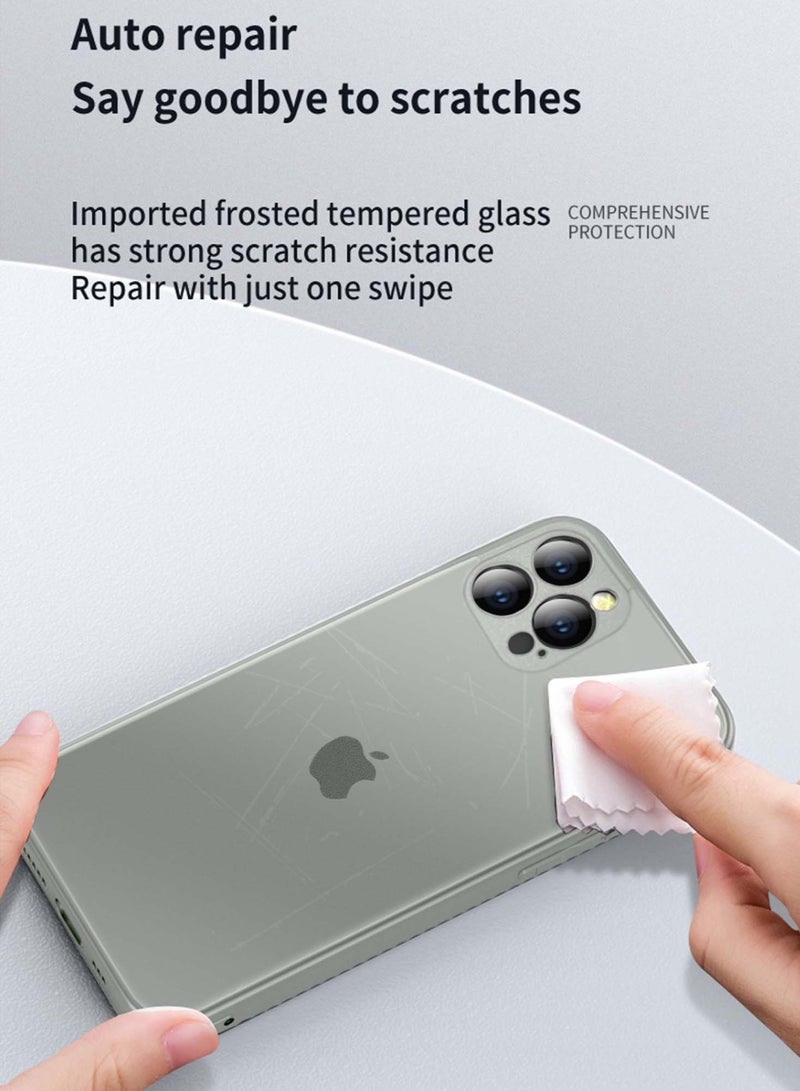 Techie جراب AG Forested المصنوع من السيليكون والزجاج غير اللامع مع غشاء عدسة الكاميرا المدمجة - حماية كاملة ومقاومة للغبار لهاتف Apple iPhone 15 Pro - رمادي تيتان - Image 2