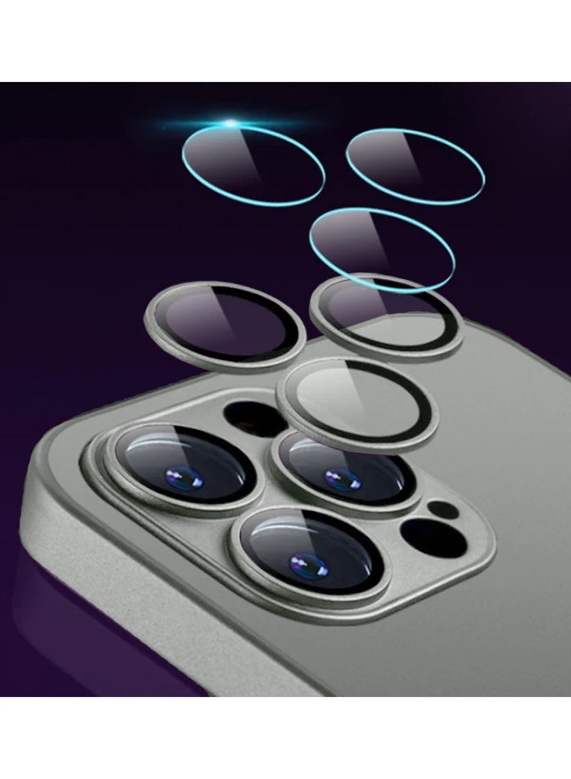 Techie جراب AG Forested المصنوع من السيليكون والزجاج غير اللامع مع غشاء عدسة الكاميرا المدمجة - حماية كاملة ومقاومة للغبار لهاتف Apple iPhone 15 Pro - رمادي تيتان - Image 5