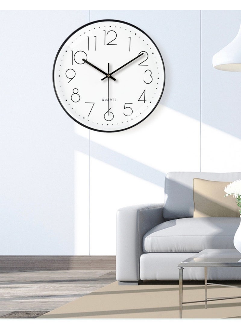Wall Clock, Silent Non Ticking Quality Quartz Battery Operated, Round Easy to Read, Silent Wall Clock for Bedrrom, Living Room, Kitchen, Office, School Home Decor (30cm, Black) - Image 5
