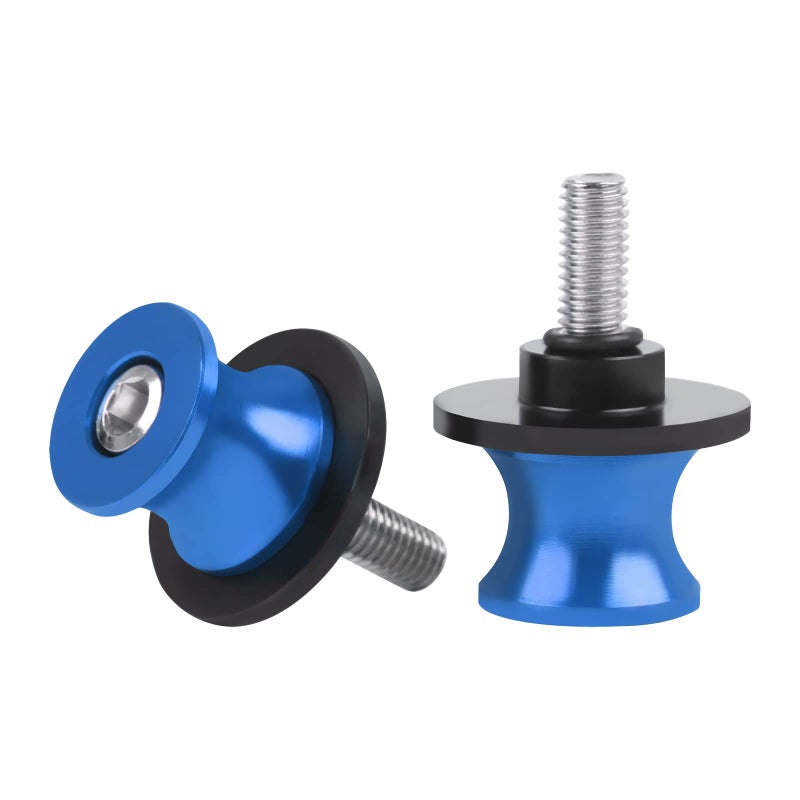 CHIFUN 2Pcs 6MM M6 X15 Motorcycle Swing Arm Spools Sliders CNC Aluminum Swingarm Spools Stand Screw Compatible with R1 R6 R3 MT07 MT09 FZ09 FZ10 MT03Blue - Image 2
