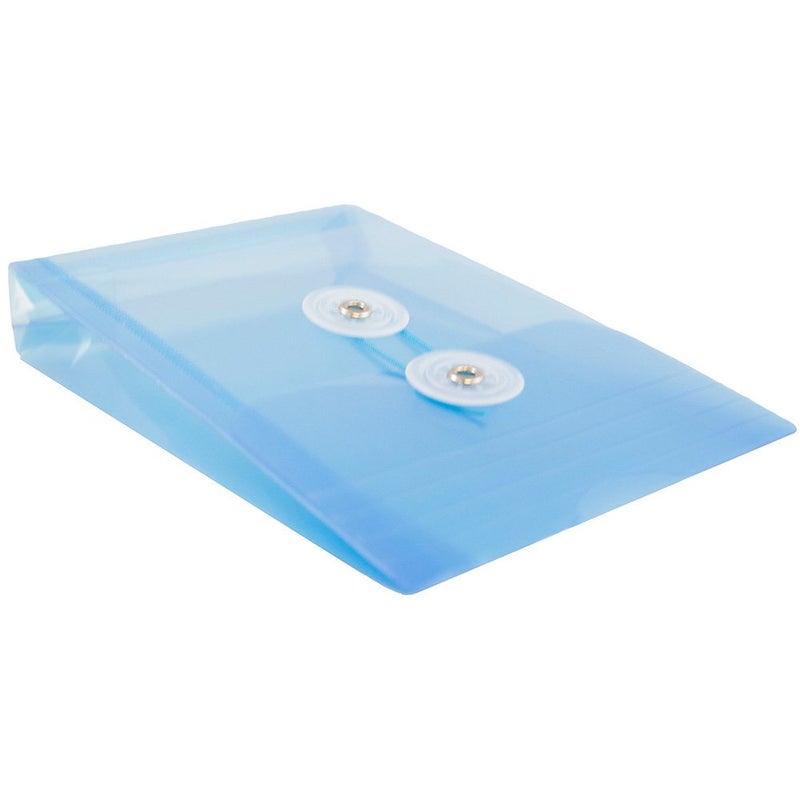 JAM PAPER Plastic Envelopes with Button & String Tie Closure - 4 1/4 x 6 1/4 - Blue - 12/Pack - Image 3