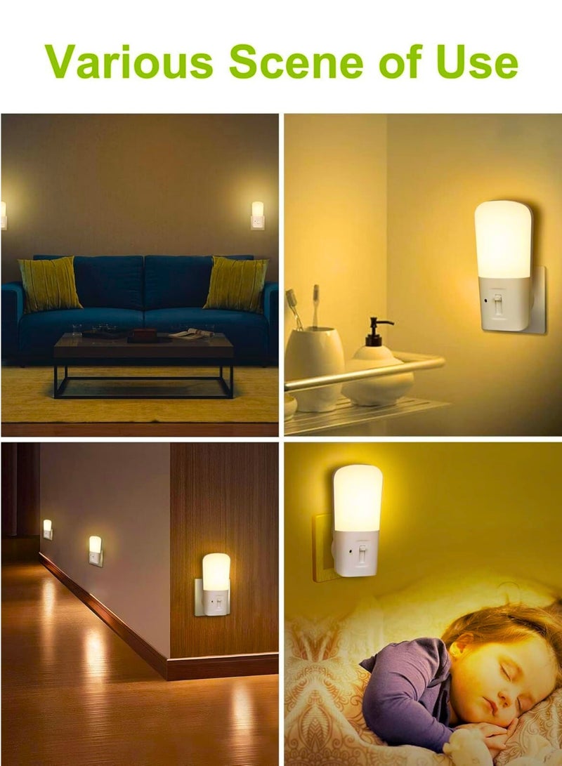 Chase Up Night Light, LED Night Light Plug in with Dusk to Dawn Sensor, Adjustable Brightness 0-80LM, 3000K Soft Night Light, Kids Night Lamp for Bedroom Bathroom Hallway Stairway, 2 Pack - Image 2