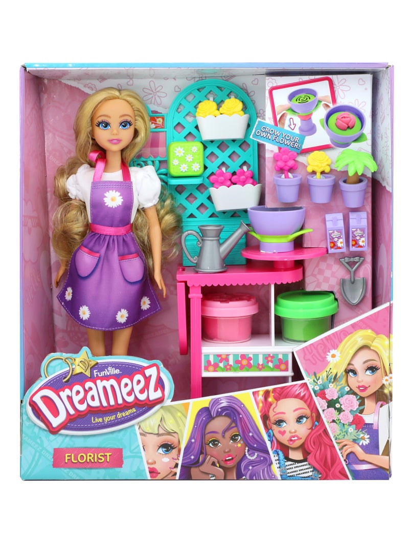 Funville Dreameez Florist Doll Playset, 29 cm Doll Height - Image 2