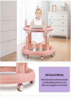 iMissiu Baby Walker with Music and Lights, 5 Adjustable Heights, Baby Walkers and Activity Center for Boys Girls Babies 6-12 Months, Features 360 Degree Swivel Seat, Detachable Toys and Bounce Foot pad  - Image 3