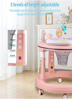 iMissiu Baby Walker with Music and Lights, 5 Adjustable Heights, Baby Walkers and Activity Center for Boys Girls Babies 6-12 Months, Features 360 Degree Swivel Seat, Detachable Toys and Bounce Foot pad  - Image 4
