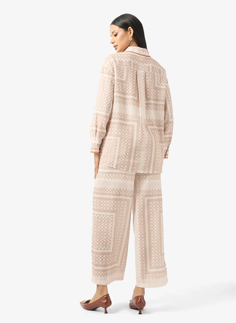 ELLA Monotone Print Top & pant Set