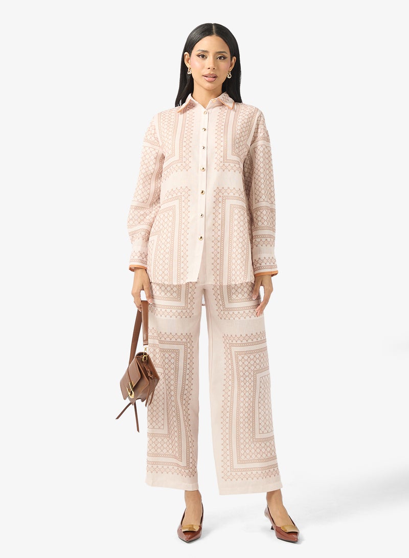 ELLA Monotone Print Top & pant Set - Image 5