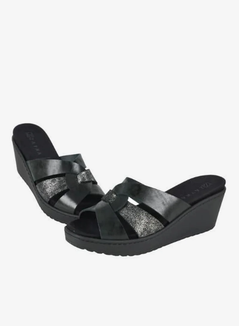 زينة 221-386 Zayna Ladies Wedge Sandals Milan 21512T Anthrazit