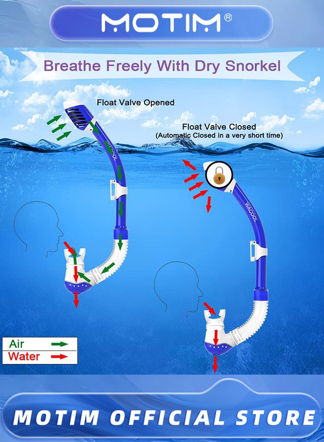 Motim Snorkel Mask Anti-Fog Scuba Snorkelling Packages Diving Mask Anti-Fog & Anti-UV Tempered Glass Wide View Snorkel Mask for Kids & Toddles & Adults - Image 4