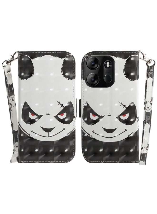 HuHa Case Cover For Tecno Spark Go 2023 / Pop 7 Pro 3D Colored Horizontal Flip Leather Phone Case(Angry Bear)