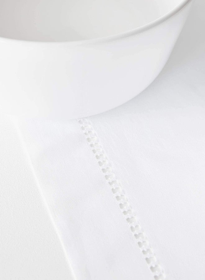 Fennco Styles Classic Solid Color Hemstitch Border Table Runner for Dining Table, Banquet, Wedding, Family Dinner, 16 x120 Inch, White - Image 3