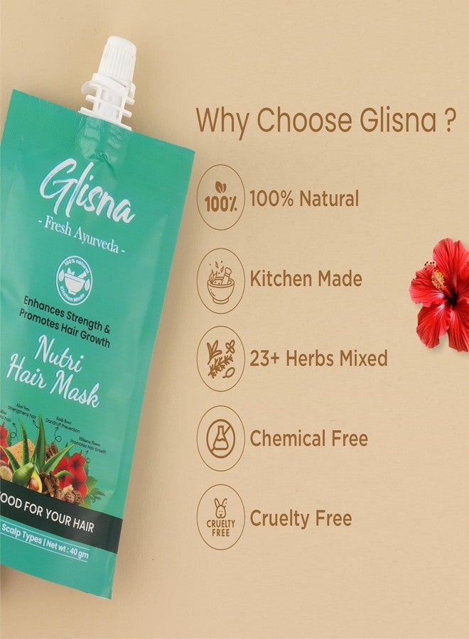GLISNA قناع الشعر الطبيعي المغذي من جليسنا بجذر الكوث والكركديه لتقوية الشعر وتحفيز نموه، ولترطيبه وتكثيفه ومنحه لمعاناً، مناسب لجميع أنواع الشعر، مصنوع منزلياً ومستوحى من الطب الأيورفيدي (عبوة من قطعتين) - Image 3