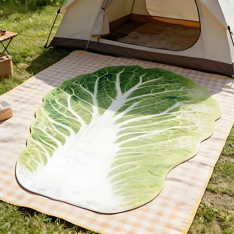 1pc Cabbage Flannel Blanket 75cmx100cm Realistic Vegetable Design Soft Warm Throw for Sofa Bed Travel - Image 2