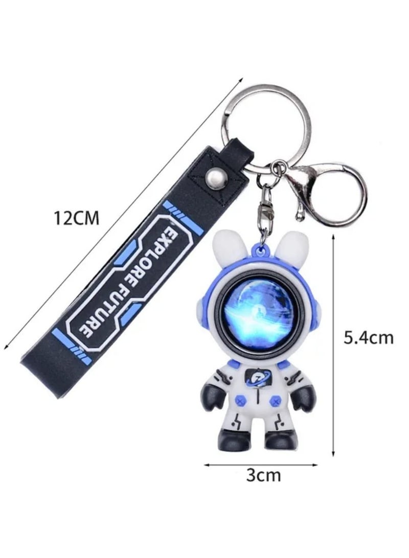 LDQ 1 Pcs Durable Cute Silicone Lightning Bear Key Chain, Fashionable Backpack, Key Charm, Keyring For Bag and Keys, Veering Astronaut Designs - Image 4