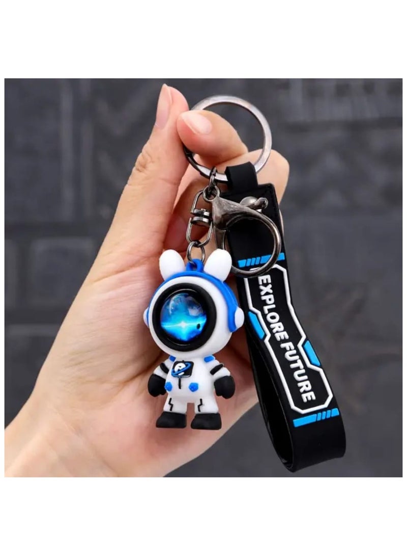 LDQ 1 Pcs Durable Cute Silicone Lightning Bear Key Chain, Fashionable Backpack, Key Charm, Keyring For Bag and Keys, Veering Astronaut Designs - Image 3
