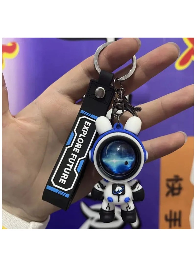 LDQ 1 Pcs Durable Cute Silicone Lightning Bear Key Chain, Fashionable Backpack, Key Charm, Keyring For Bag and Keys, Veering Astronaut Designs - Image 2