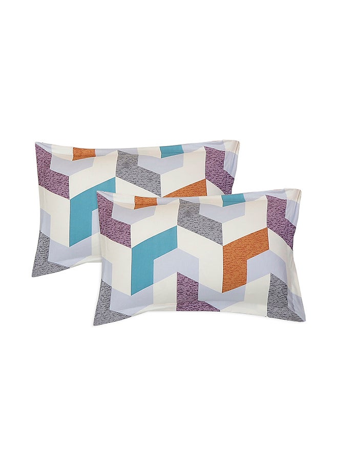 Status Contract مجموعة ربيع صيف - ملاءة سرير مزدوجة غنية بالقطن مع 2 غطاء وسادة لغرفة النوم، المنزل، الفندق - 120 جرام/متر مربع، أصفر-أزرق، 210 × 215 سم - Image 3