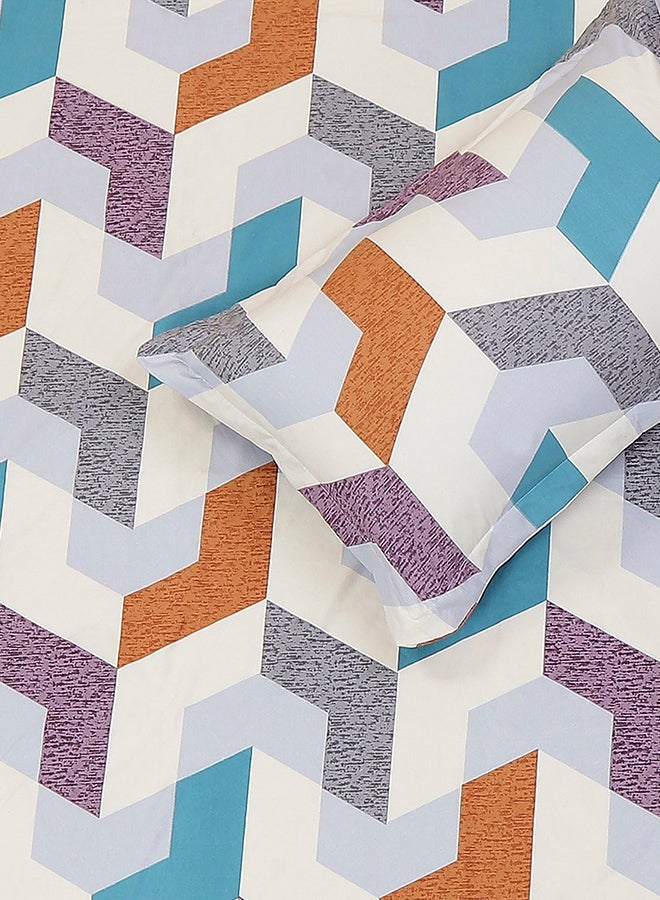 Status Contract مجموعة ربيع صيف - ملاءة سرير مزدوجة غنية بالقطن مع 2 غطاء وسادة لغرفة النوم، المنزل، الفندق - 120 جرام/متر مربع، أصفر-أزرق، 210 × 215 سم - Image 4