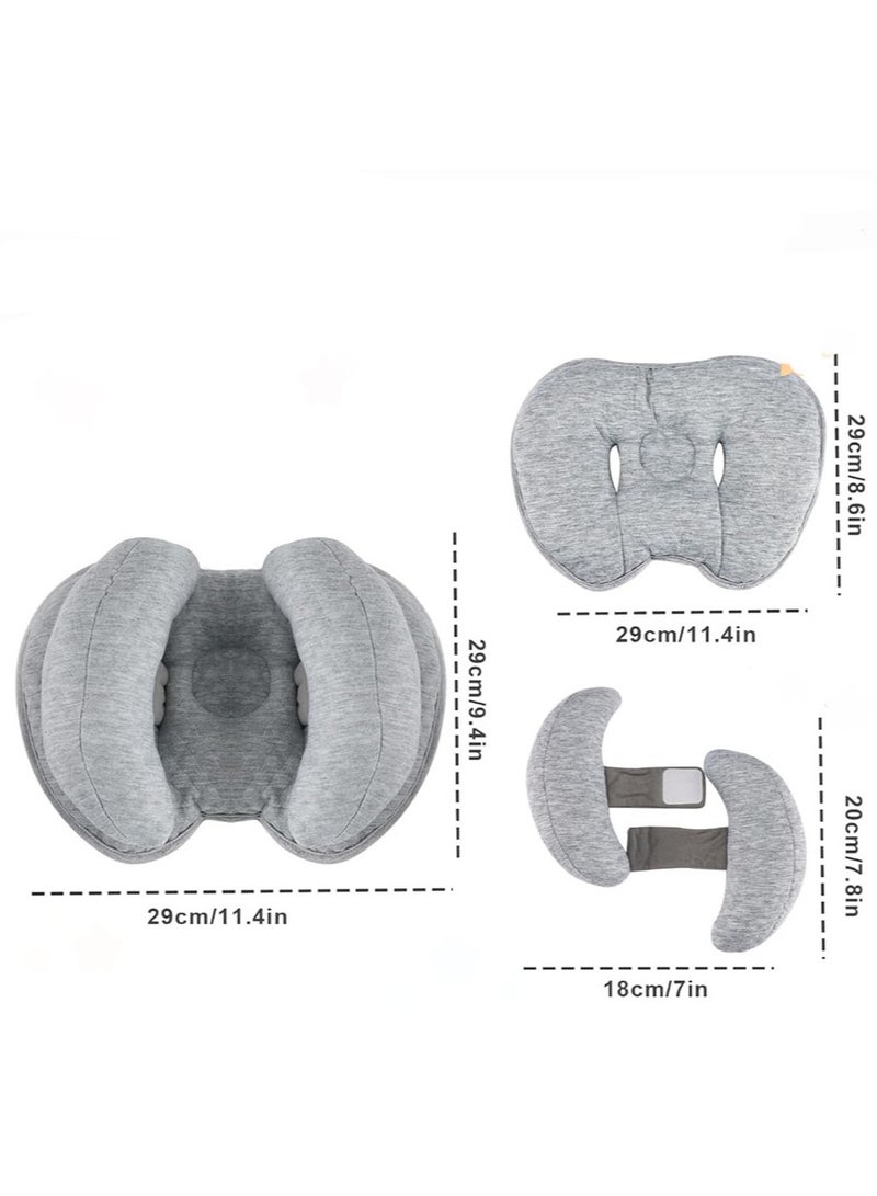 Jingke Baby Head Neck Support Pillow,Toddler Sleeping Pillow Headrest-Grey - Image 3