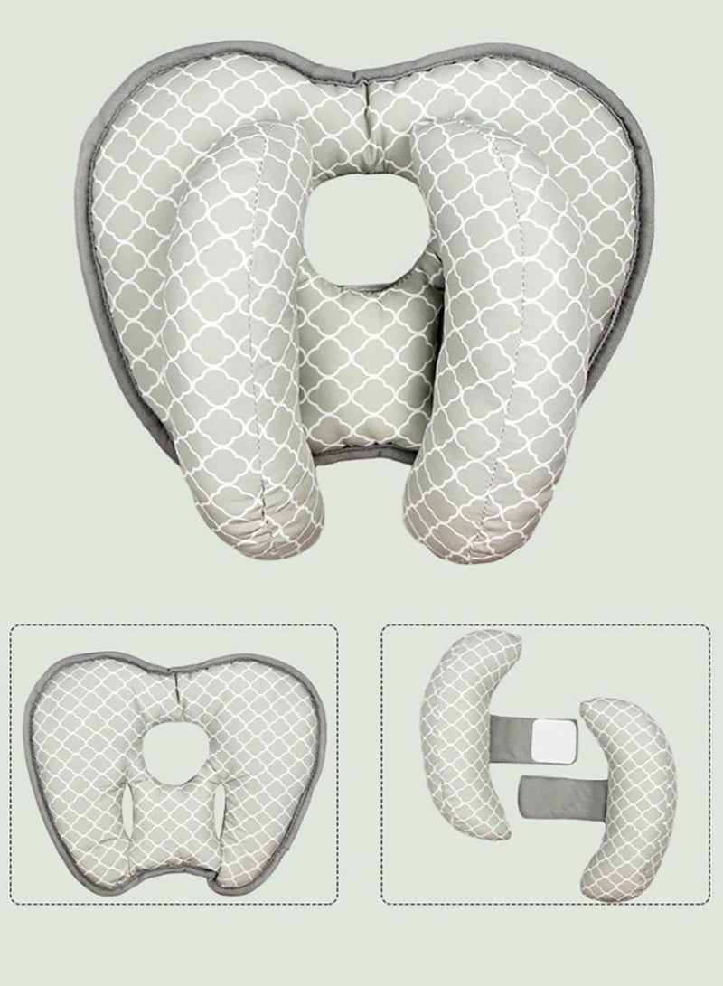 Jingke Baby Head Neck Support Pillow,Toddler Sleeping Pillow Headrest-Grey - Image 2