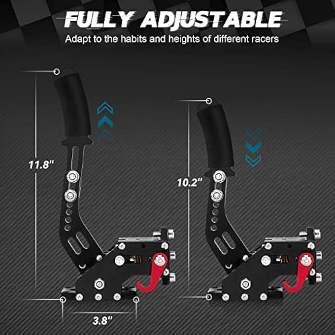 rayihni USB HANDBRAKE CLAMP FOR PC SIM RACING GAMES G25 G27 G29 T500 FANATECOSW DIRT RALLY WINDOWS (BLACK+CLAMP) - Image 3