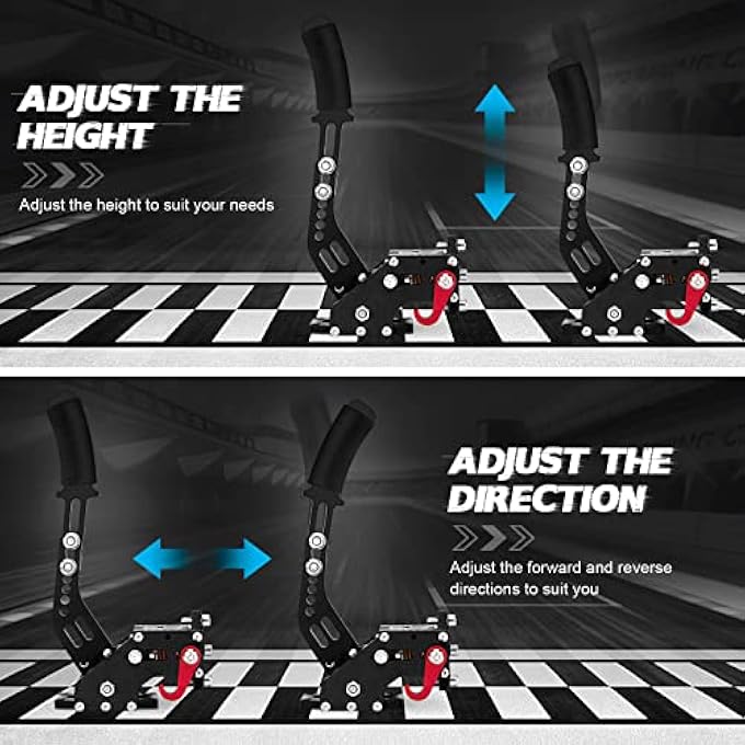 rayihni USB HANDBRAKE CLAMP FOR PC SIM RACING GAMES G25 G27 G29 T500 FANATECOSW DIRT RALLY WINDOWS (BLACK+CLAMP) - Image 2