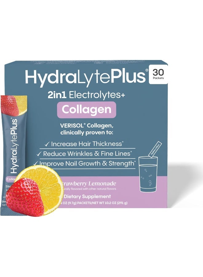 Hydralyte Verisol Collagen Packets with Electrolytes, Hydration Packets with Collagen for Women and Men, Electrolytes Powder with Collagen for Travel and Daily Hydration with Vitamin C (30 Count) - Image 1