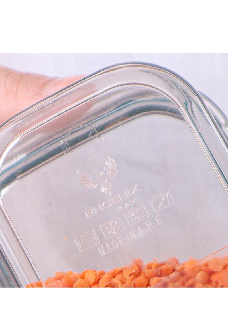 فينيكس طقم علبة حفظ طعام للثلاجة من الاكريليك 3 قطع مع قفل محكم الغلق وجوانب سيليكون شفافة - × 400 مل - Image 3
