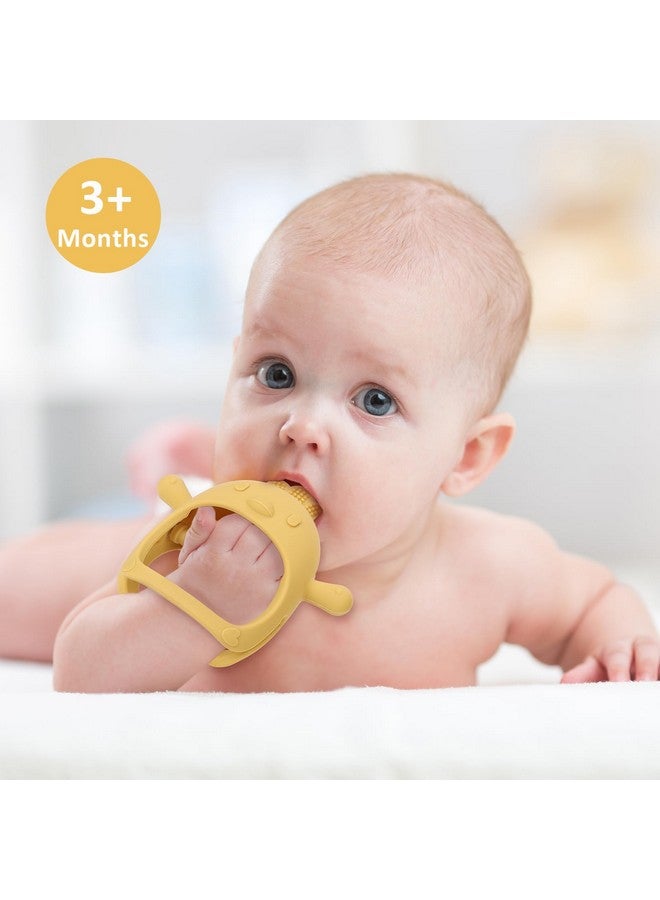 Socub Silicone Baby Teether Toy for Infants 3+ Months, BPA Free Anti-Drop Silicone Mitten Teething Toy for Soothing Sore Gums, Baby Chew Toys for Sucking Needs, Dusty Blue - Image 4