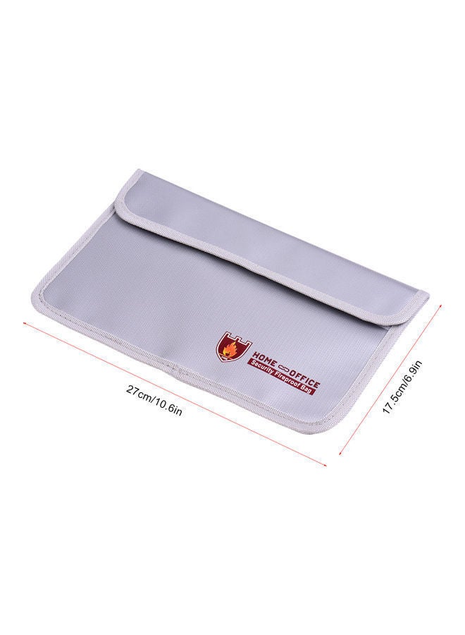 NIBEMINENT Double Zipper Fireproof Bag Silver  - Image 1
