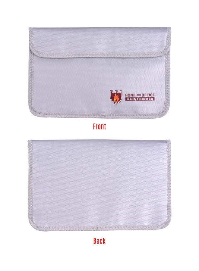 NIBEMINENT Double Zipper Fireproof Bag Silver  - Image 2