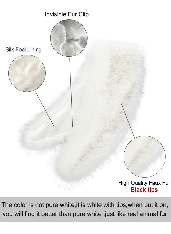 LA CARRIE - Women'S Faux Fur Collar Scarf Wrap Shawl Cold Winter Warmer(White) - Image 1