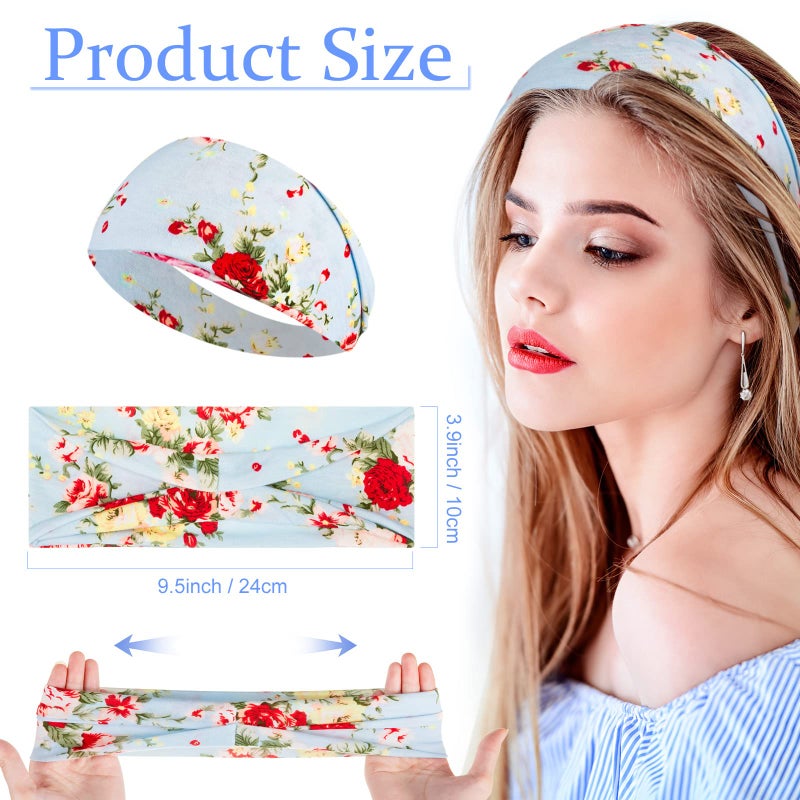 Yunsailing 36 Pcs Boho Headbands for Women - Non Slip Wide Headband for Yoga, Workout, Running - Hair Bands, Sweat Wraps, Accessories for Women & Girls - Image 2