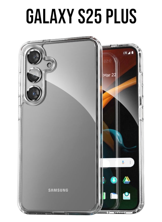 جيرفور جراب موبايل سامسونج جالكسي اس 25 بلس (Galaxy S25 Plus) مضاد للصدمات, غطاء حماية مضاد للخدش يدعم الشحن اللاسلكي ماج سيف, مصنوع من البولي يورثين الحراري عالي الجودة - شفاف  - Image 1