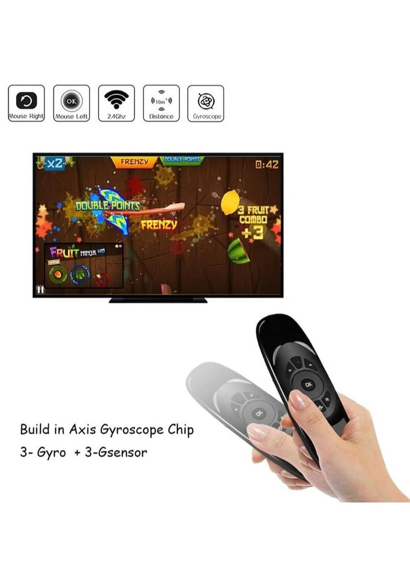 Arabic Keyboard and Air Mouse C120 Smart with Remote Control for Smart TV and PC with Gyroscope and Body Sensing Remote Control for TV Box, Android, Laptop, Computer with battery