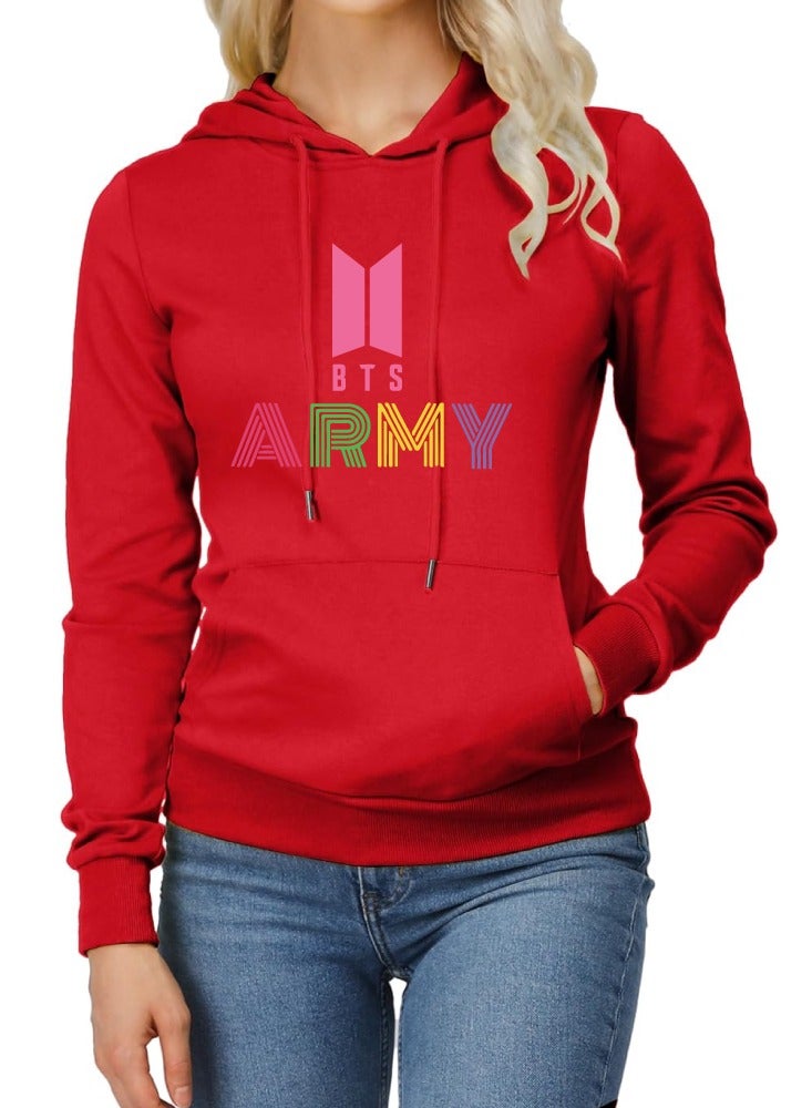 BTS Hoodie Long Sleeve for Women’s - Soft Cotton Pullover - BTS Hooded Sweatshirt with Drawstring and Pockets - Gift for BTS Fans - Image 1